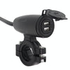 Motorcycle USB Charger with Waterproof  Cover Switch Control (Red Light)