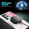 For Samsung Galaxy S25 Ultra 5G Sliding Camshield MagSafe Holder TPU Hybrid PC Phone Case(Pink White)