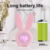 Cute Rabbit Silicone Induction Small Alarm Clock(Pink)