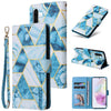 For Samsung Galaxy A26 5G Marble Bronzing Stitching Leather Phone Case(Blue)