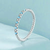 S925 Sterling Silver Platinum Zircon Vintage Blue Turquoise Ring(No.7)