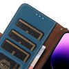 For Samsung Galaxy A56 5G Genuine Leather Magnetic RFID Leather Phone Case(Blue)