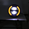 HONGPA Motorcycle Retro Headlights Modified Parts LED General Metal Headlights(Bright Black)