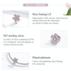 S925 Sterling Silver Platinum Plated Pink Flower Loose Beads DIY Bracelet Accessories