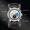 Ochstin 7229 Multifunctional Business Leather Wrist Wrist Waterproof Luminous Quartz Watch(Black+Black)