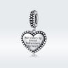 Love Sisters Sterling Silver Pendant DIY Bracelet Accessories Heart-shaped Letter Retro Charm