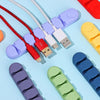 6 Holes Bear Silicone Desktop Data Cable Organizing And Fixing Device(Matcha Green)
