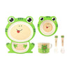 Bamboo Fiber Children Tableware Set Household Cute Cartoon Baby Food Supplement Plate Set(045 Frog)