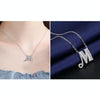 Women Fashion S925 Sterling Silver English Alphabet Pendant Necklace, Style:M