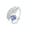 S925 Sterling Silver Feather Open Adjustable Ring(BSR518-E)
