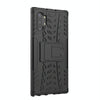 For Galaxy Note 10 Plus Tire Texture TPU + PC Shockproof Case with Holder(Black)