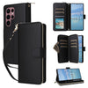 For Samsung Galaxy S22 Ultra 5G Nine-card Slots Zipper Wallet Bag Leather Phone Case(Black)