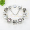 Women Fashion Simple Panjia Opal Crystal Alloy Bracelet, Length:18cm(Silver)
