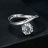 S925 Sterling Silver Platinum Plated 1 Carat Moissanite Engagement Ring(No.8)