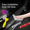 4pcs/Set Car Door Sill Strip PVC Anti-scratch Anti-dirt Protective Film(Carbon Fiber Black)