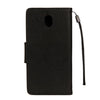 For Galaxy J7 (2017) (EU Version) Pressed Flowers Butterfly Pattern Horizontal Flip Leather Case with Holder & Card Slots & Wallet & Lanyard (Black)