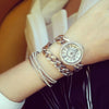BS Bee Sister FA1329 Double Link Niche Roman Numeral Dial Ladies Watch(Silver)