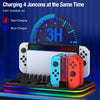 For Nintendo Switch / OLED Charging Dock Station Controller Charger with RGB Light(Black)