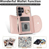 For Samsung Galaxy S25 Ultra 5G Ring Holder Card Bag Skin Feel Phone Case(Rose Gold)