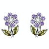 S925 Sterling Silver Flower Ear Stud Women Earrings(Purple)