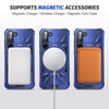For Samsung Galaxy S25+ 5G MagSafe Magnetic Shockproof Phone Case with Ring Holder(Navy Blue)