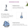 S925 Sterling Silver Flower Basket Blue Flowers Pendant DIY Bracelet Necklace Accessories