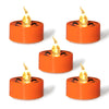 Halloween Electronic LED Candle Light, Color: Warm White Flash(Orange Shell Ghost Face)