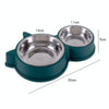 Cat Ears Stainless Steel Double Bowl Green