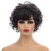 Ladies Fluffy Short Curved Head Set Chemical Fiber Wig( Silver Gray)