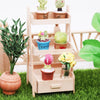 1:12 Mini House Toy Simulation Wooden Flower Stand Model(Wooden Color)