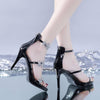 Sexy Peep Toe Five Pointed Star High Heels Sandals Wedding Shoes, Size:37(Black)