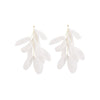 Long Exaggerated Fabric Art Handmade Petal Earrings, Color: E1908-35 White