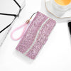 For Samsung Galaxy Note 20 Glitter Powder Horizontal Flip Leather Case with Card Slots & Holder & Lanyard(Pink)