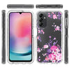For Samsung Galaxy A24 5G / 4G Transparent Painted Phone Case(Pink Flower)