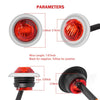 10 PCS MK-118 3/4 inch Metal Frame Car / Truck 3LEDs Side Marker Indicator Lights Bulb Lamp (Red Light)