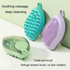Pet Shower Brush with Shampoo Dispenser, Blue, Fine Bristles