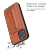 For iPhone 12 mini Fierre Shann Full Coverage Protective Leather Case with Holder & Card Slot(Brown)