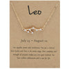 12 Zodiac Signs With Diamonds Necklace Card Rhinestones Collarbone Chain Pendant, Style: Leo Golden