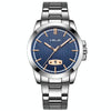 HELEI H9026A-G Men Waterproof Quartz Watch Stainless Steel Calendar Automatic Display Watch(Blue)