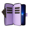 For iPhone 13 Pro Max Nine-card Slots Zipper Wallet Bag Leather Phone Case(Light Purple)