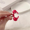 Mini Pearl Hair Clip Side Princess Hair Clip Cute Rabbit Ears Small Grip(Red Red)