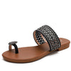 Women Summer Sandals Bohemian Style Buckle Seaside Flats Shoes, Size: 42(Black)