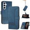 For Samsung Galaxy A26 5G Cubic Skin Feel Flip Leather Phone Case(Blue)