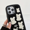 For iPhone 12 Pro Max Rabbit Plush Silicone Phone Case(Black)