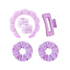 6 In 1 Spa Headbands Hair Claw Clips Set For Women Girls Facial Makeup Turban(Bright Purple)