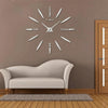 Bedroom Home Decor Large 3D Mirror DIY Wall Sticker Clock, Size: 100*100cm(Silver)