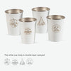 AOTU AT6657-2 4pcs Outdoor Camping Folding Stainless Steel Water Cup Set (Black)