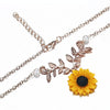 Delicate Sunflower Pendant Necklace Women Creative Imitation Pearls Jewelry Necklace(Rose gold)