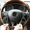2 PCS Car Carbon Fiber Steering Wheel Button Decorative Sticker for Volkswagen Touareg 2011-2018