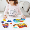 3 PCS Three-dimensional Buckle Traffic Puzzle Cognitive Puzzle Wooden Toy(School Bus)